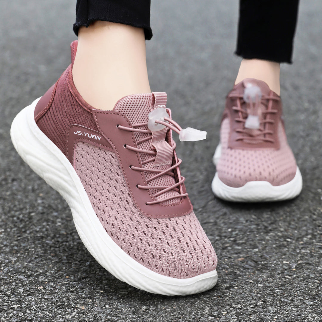Damen nan leichter Strick-Sneaker mit elastischem Sockeneinstieg, Schnellzug-Schnürung und gedämpfter EVA-Zwischensohle Shop Nory