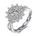 Damen Funkelnder Zirkonia-Blumenring mit kunstvollem Design Shop Nory