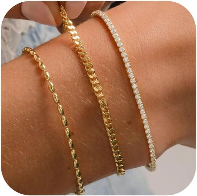 Damen Armband aus funkelnden Zirkonia-Steinen und robustem Kettendesign Shop Nory