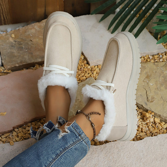 Damen Gefütterte Slip-On-Pantoletten mit Teddyfutter und profilierter Plateau-Sohle Shop Nory