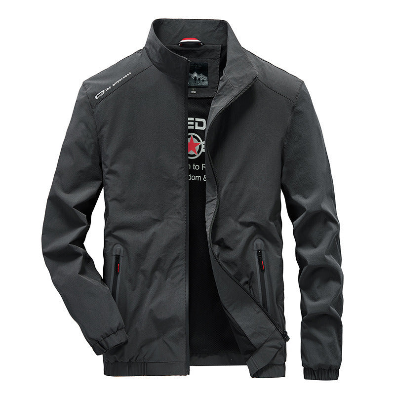 Herren leichte Softshell-Outdoorjacke mit Stehkragen wasserabweisender Oberfläche und Reißverschlusstaschen Shop Nory