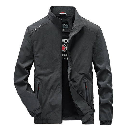 Herren leichte Softshell-Outdoorjacke mit Stehkragen wasserabweisender Oberfläche und Reißverschlusstaschen Shop Nory