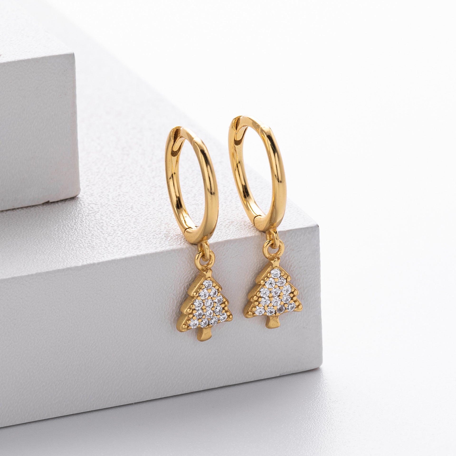 Damen Ohrhänger im stilvollen Weihnachtsbaum-Design aus hochwertigem 925 Sterling Silber Shop Nory