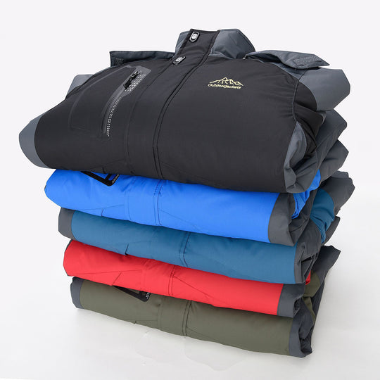 Herren wasserabweisende Outdoorjacke mit Teddyfleece-Innenlage, verstellbarer Kapuze und Multifunktions-Taschen Shop Nory