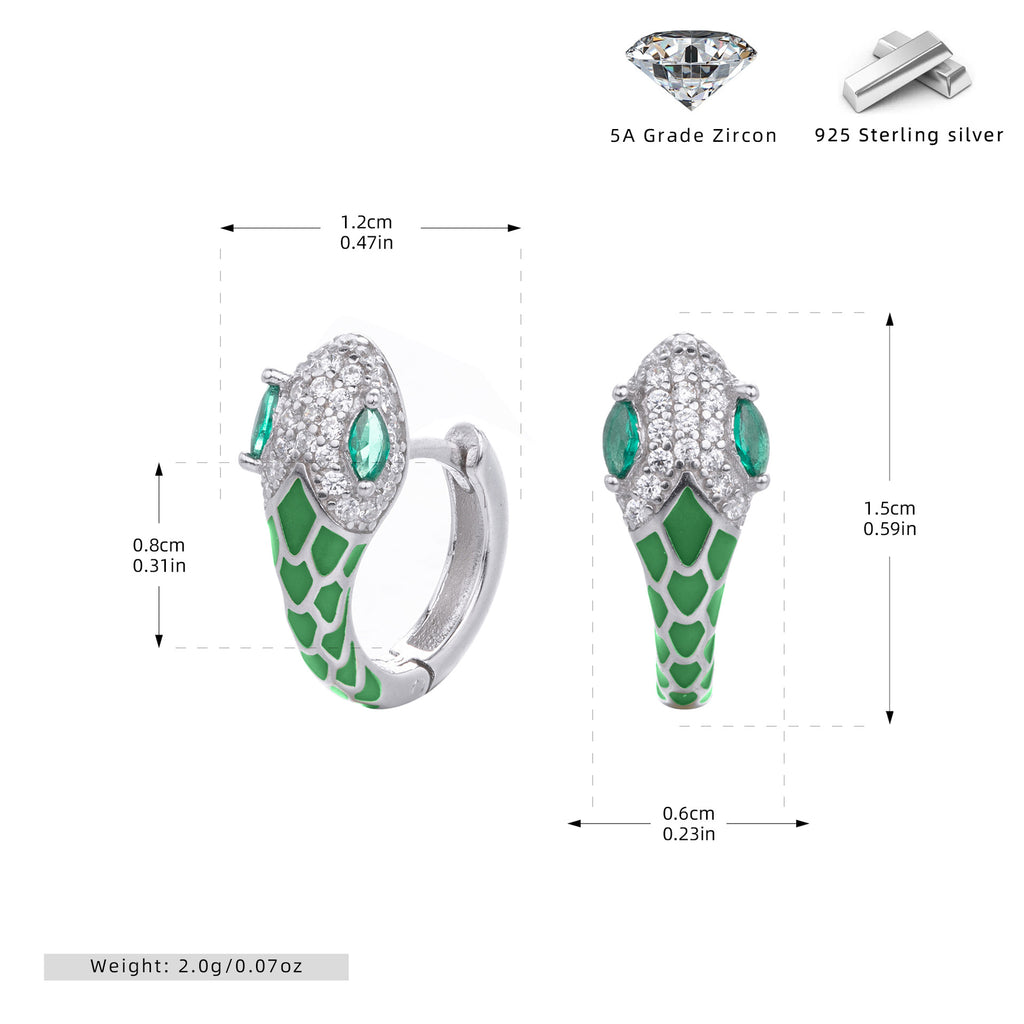 Damen Ohrhänger im stilvollen Schlangen-Design aus 925 Sterling Silber Shop Nory