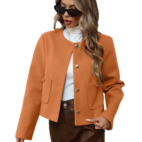 Damen Modische Jacke mit Goldknöpfen