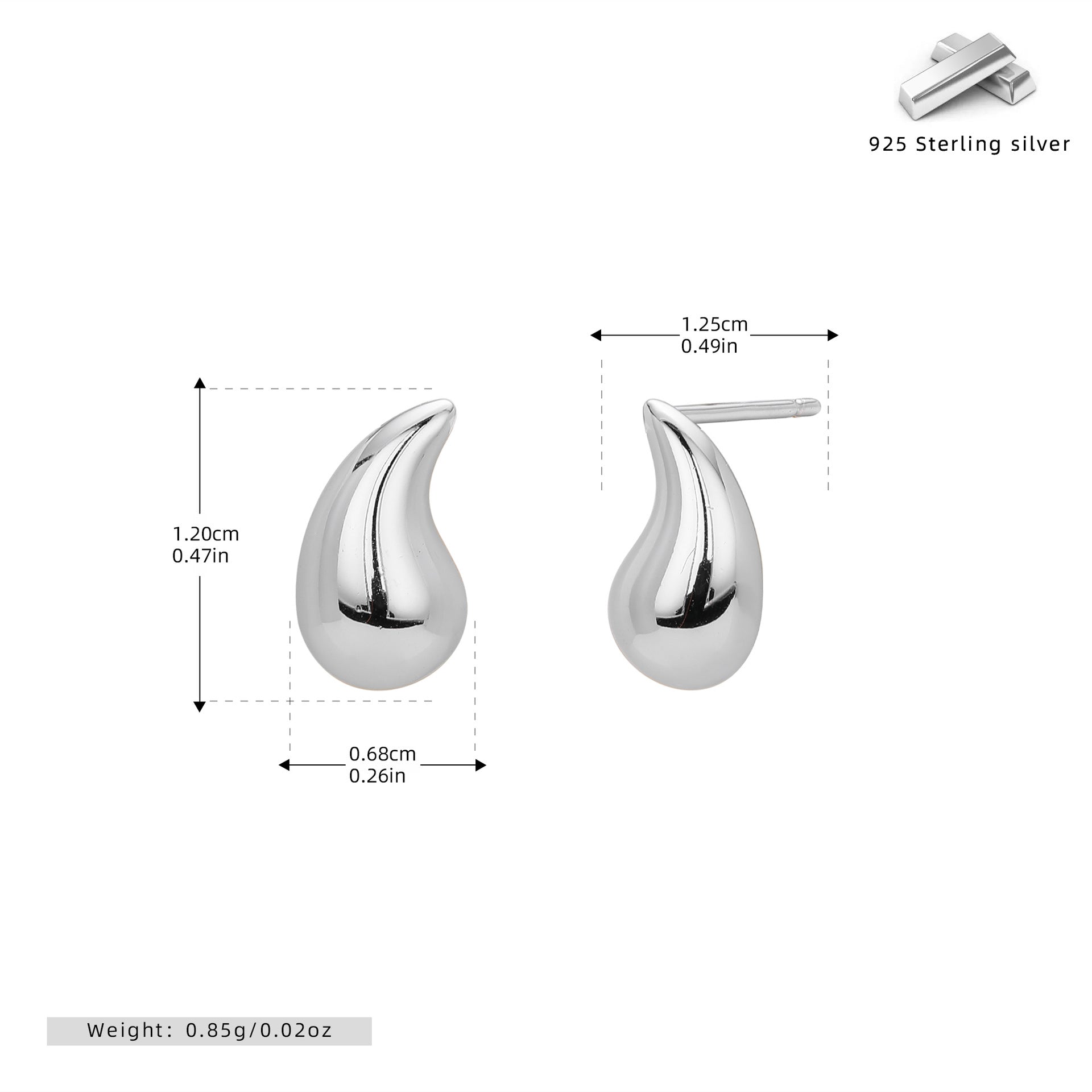 Damen Ohrhänger im zeitgenössischen Tropfen-Design aus 925 Sterling Silber Shop Nory