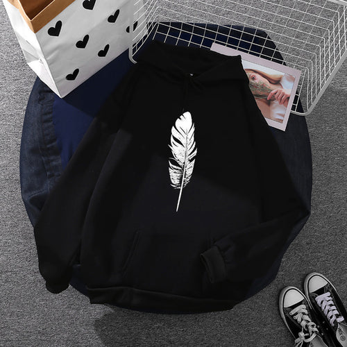 Damen nan Kapuzenpullover mit Fingerherz-Print, Oversize-Schnitt und Kängurutasche Shop Nory