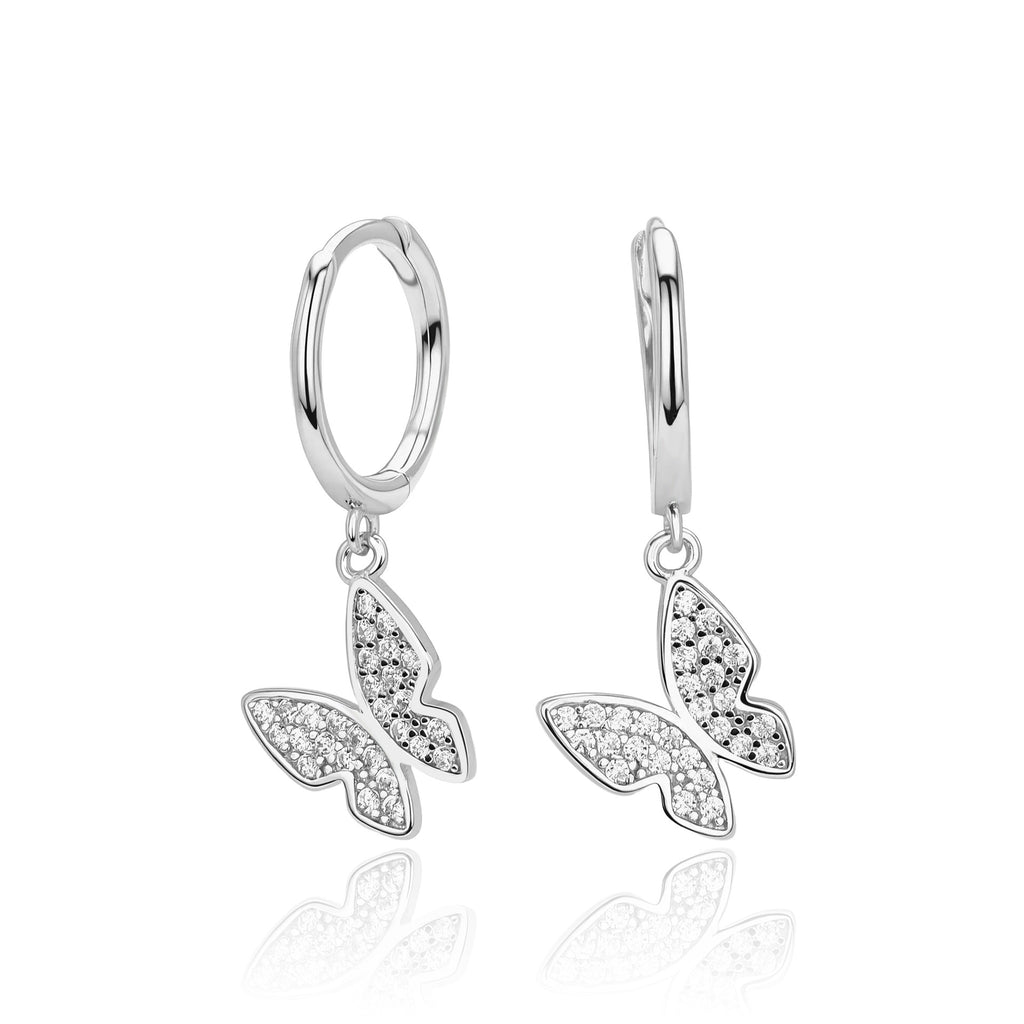 Damen Ohrhänger mit eleganten Schmetterlingsanhängern aus 925 Sterling Silber Shop Nory