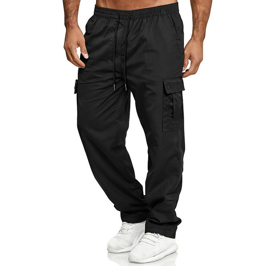 Herren Cargo-Freizeit-Hose mit elastischem Bund, Kordelzug und Pattentaschen Shop Nory