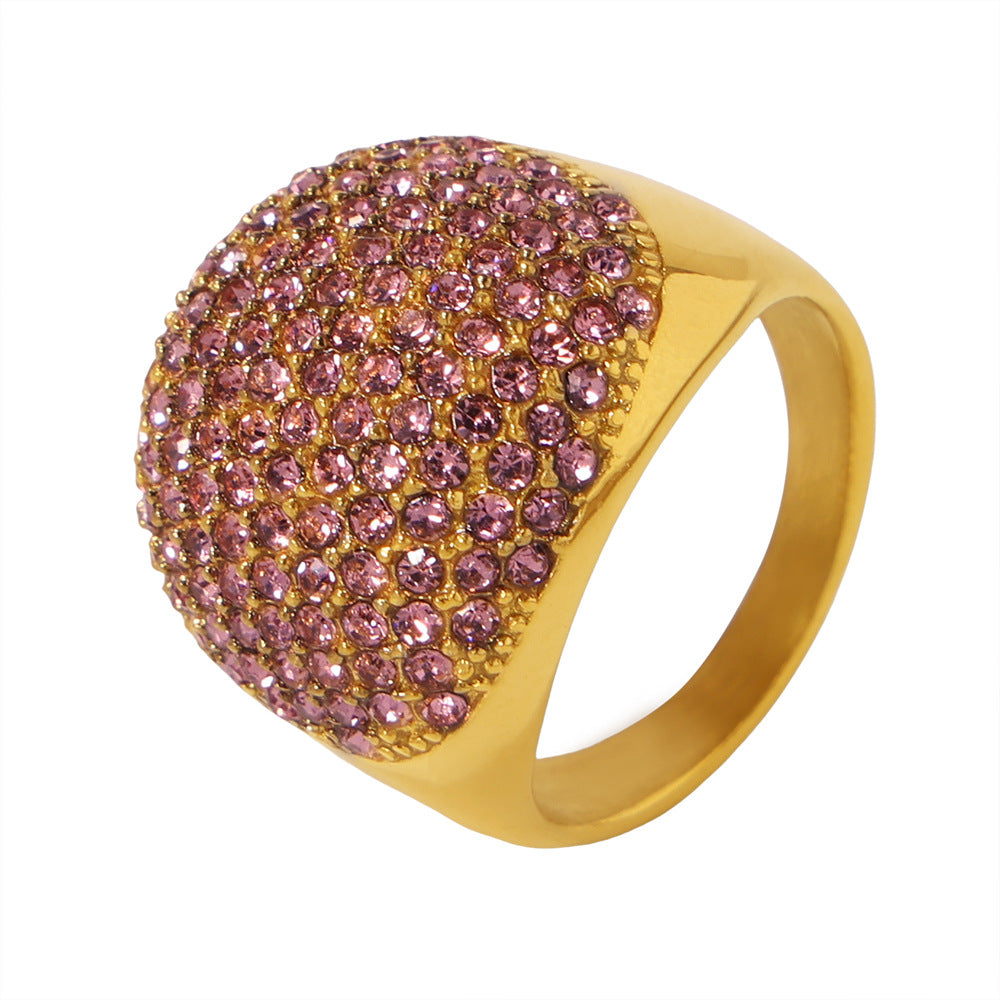 Damenring mit elegantem, goldbeschichtetem Design und Türkissteinbesatz Shop Nory