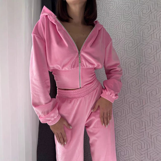Damen Taillierte Cropped-Kapuzenjacke mit figurformendem Schlauchbund Shop Nory