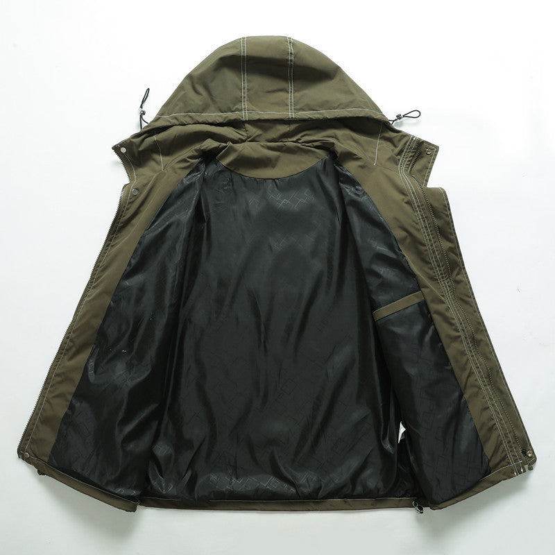 Herren Leichter urbaner Bomber mit Stehkragen, Reißverschluss-Ärmeltasche und Rippbündchen Shop Nory