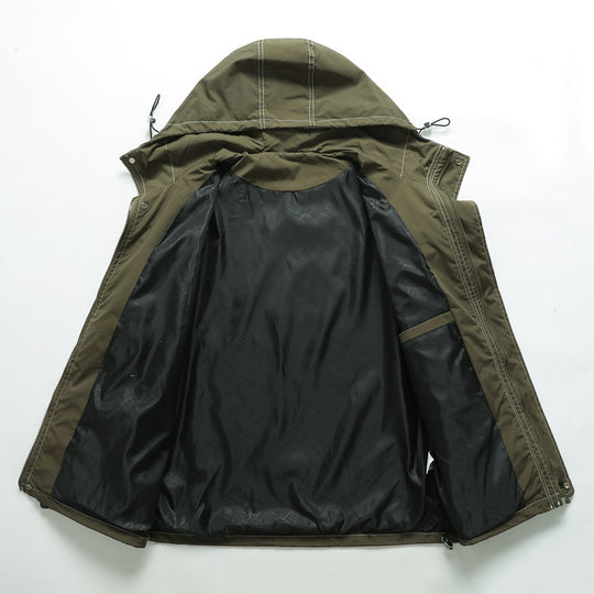 Herren Leichter urbaner Bomber mit Stehkragen, Reißverschluss-Ärmeltasche und Rippbündchen Shop Nory