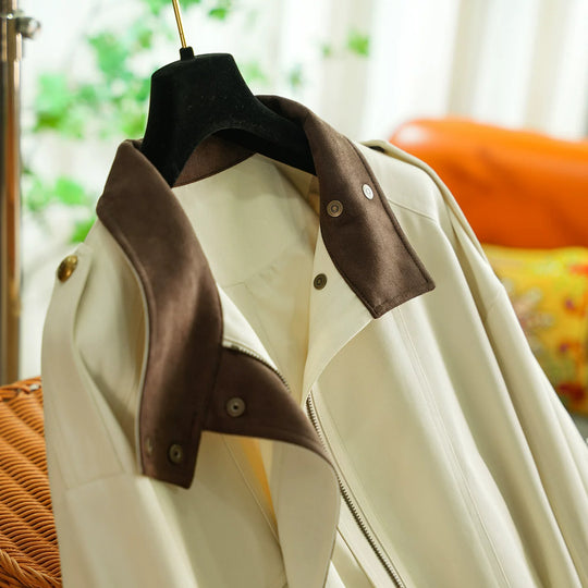 Damen Modische und elegante Kurzjacke mit samtigem Kragen Shop Nory