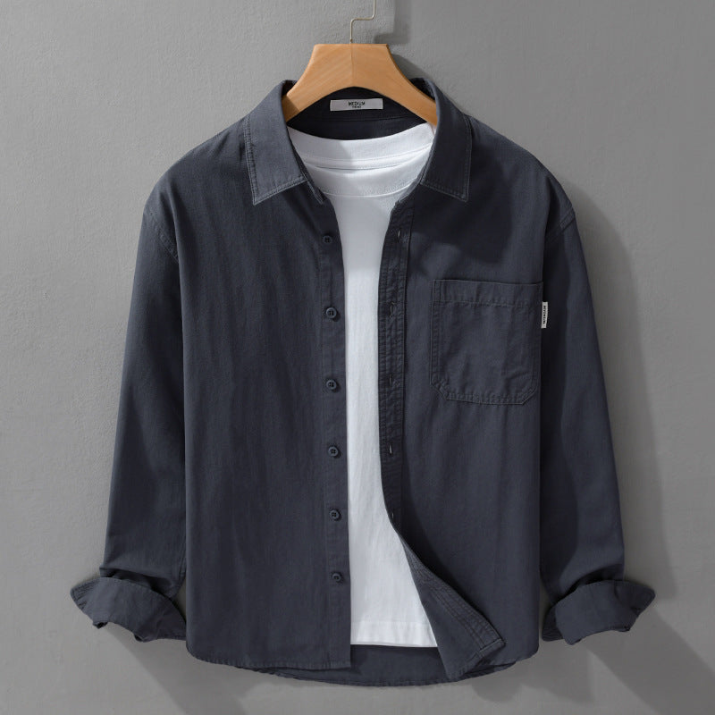 Herren Leichtes Baumwoll-Overshirt mit Brusttasche und Relaxed‑Fit Shop Nory