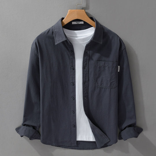 Herren Leichtes Baumwoll-Overshirt mit Brusttasche und Relaxed‑Fit Shop Nory