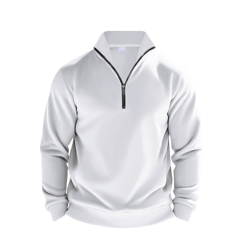 Herren Sweatpullover mit halbem Reißverschluss und atmungsaktiver Struktur