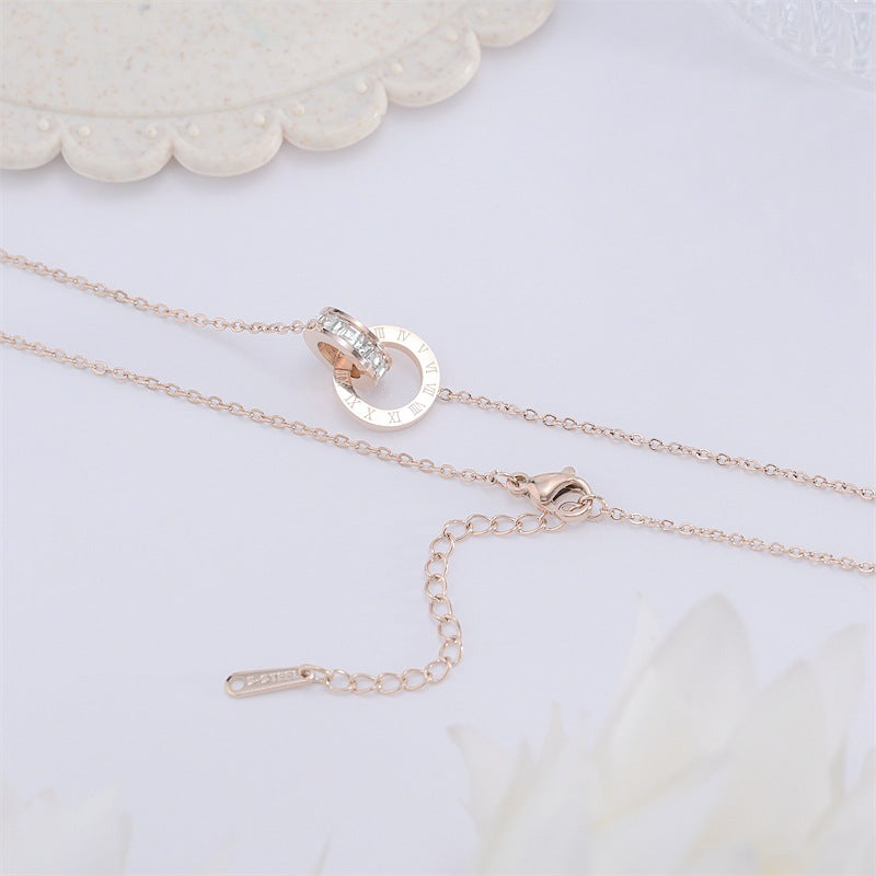 Damen elegante Halskette mit doppeltem Anhänger Shop Nory