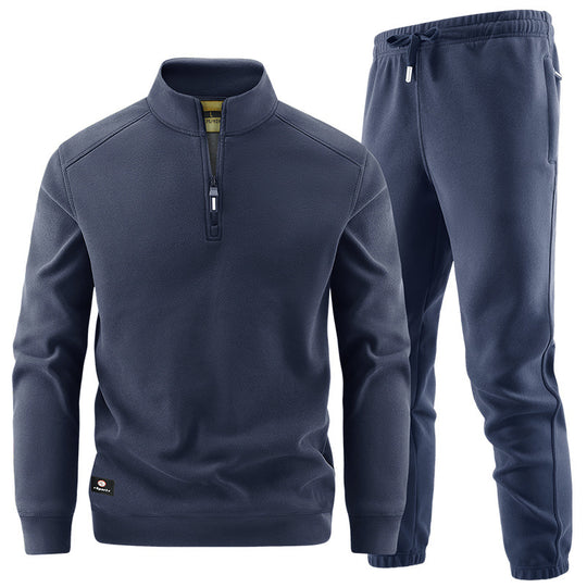 Herren Fleece-Trainingsset mit Stehkragen und Elastikbund Shop Nory