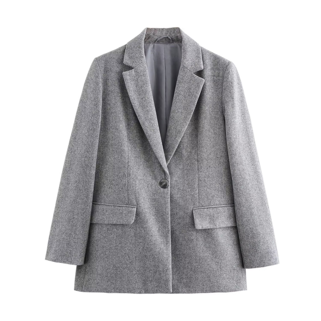 Damen Wollmix-Blazermantel mit taillierendem Schnitt und Ein-Knopf-Verschluss Shop Nory