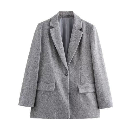 Damen Wollmix-Blazermantel mit taillierendem Schnitt und Ein-Knopf-Verschluss Shop Nory