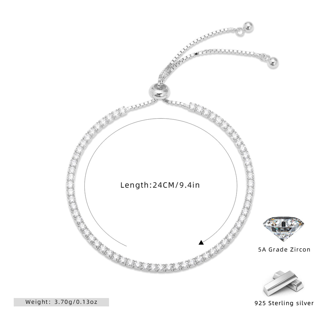 Damen Armband aus 925 Sterling Silber mit funkelnden Zirkonsteinen Shop Nory
