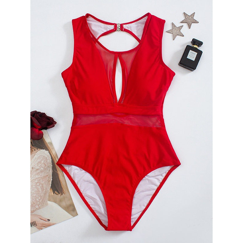 Damen Cut-Out Einteiler Badeanzug Shopnory