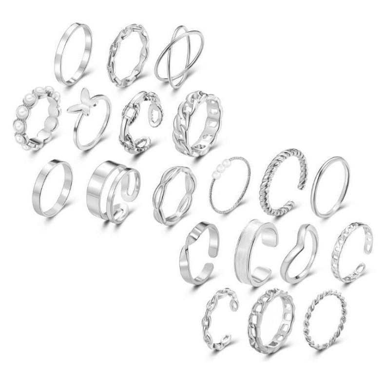 Damen Ring-Set mit variierenden Designs und elegantem Finish Shop Nory