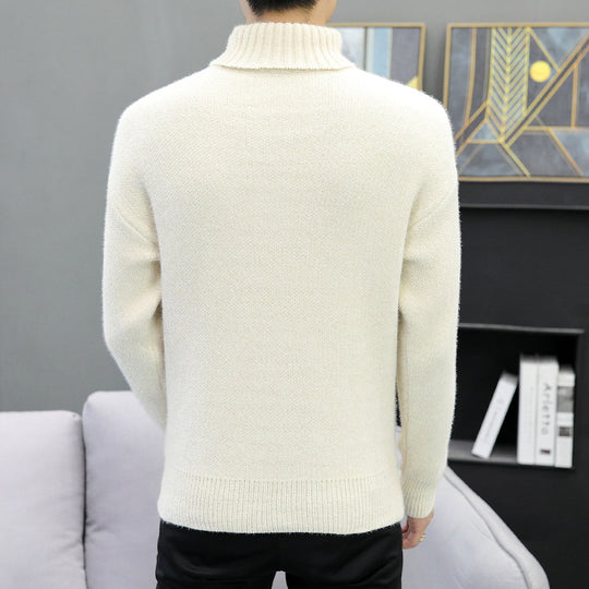 Herren Rollkragenpullover aus Bouclé-Feinstrick mit gerippten Bündchen Shop Nory