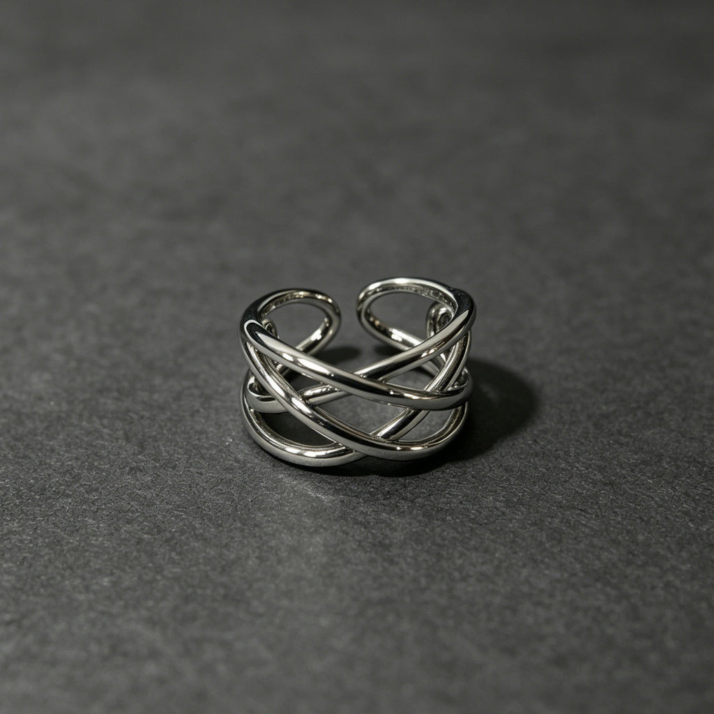 Damen Offener Ring mit stilvollem, geschwungenem Design Shop Nory