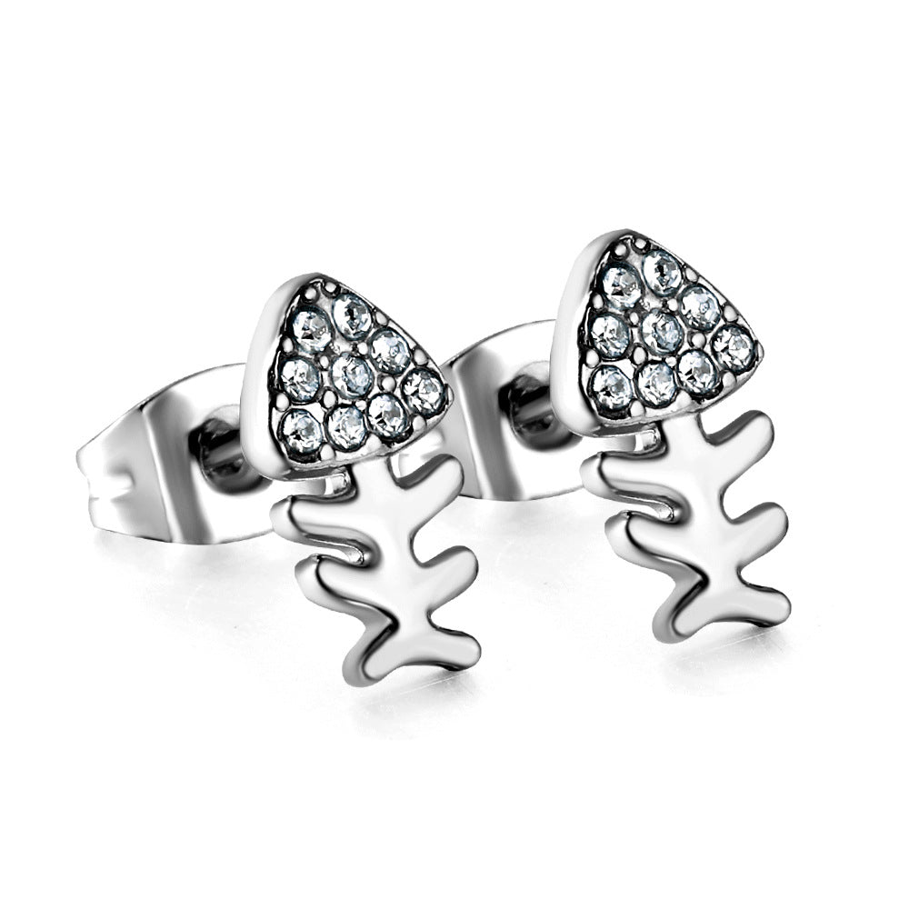 Damen Ohrstecker mit funkelnden Kristallen und elegantem Blattdesign Shop Nory