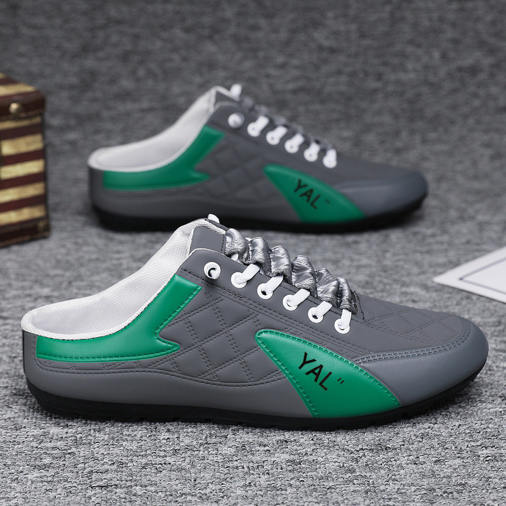 Herren Slipper-Sneaker im Mule-Design mit dekorativer Schnürung und gesteppter Kunstleder-Optik Shop Nory