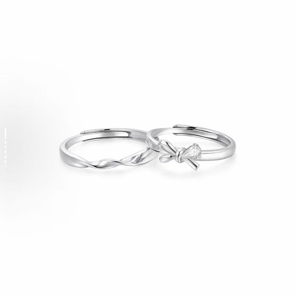 Damen Verlobungsring-Set mit eleganten Schleifen- und Wellen-Design Shop Nory