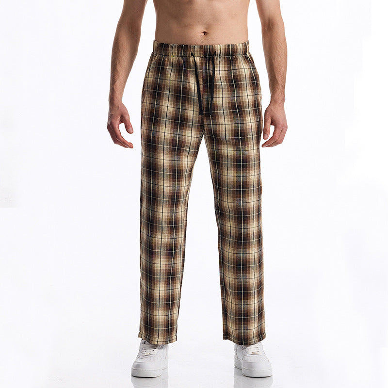 Herren bequeme Freizeithose mit Karomuster