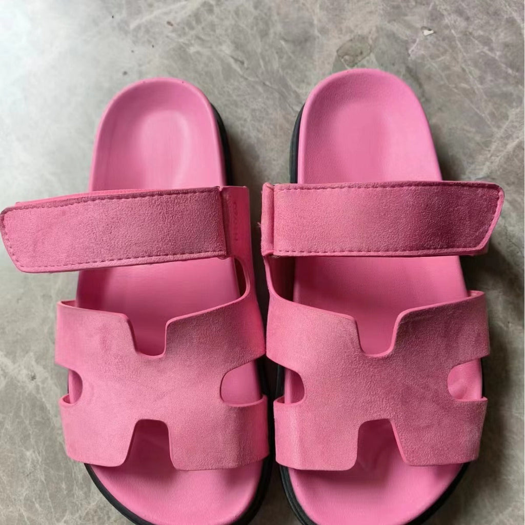 Damen Bequeme Zehentrenner-Sandalen mit breiten Riemen und rutschfester Sohle Shopnory