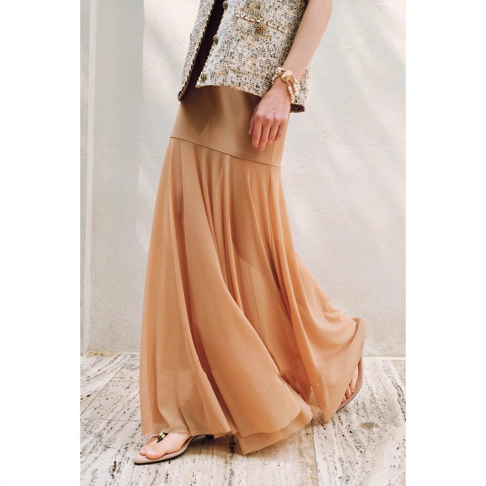 Damen Eleganter Midirock aus zartem Chiffon Shop Nory