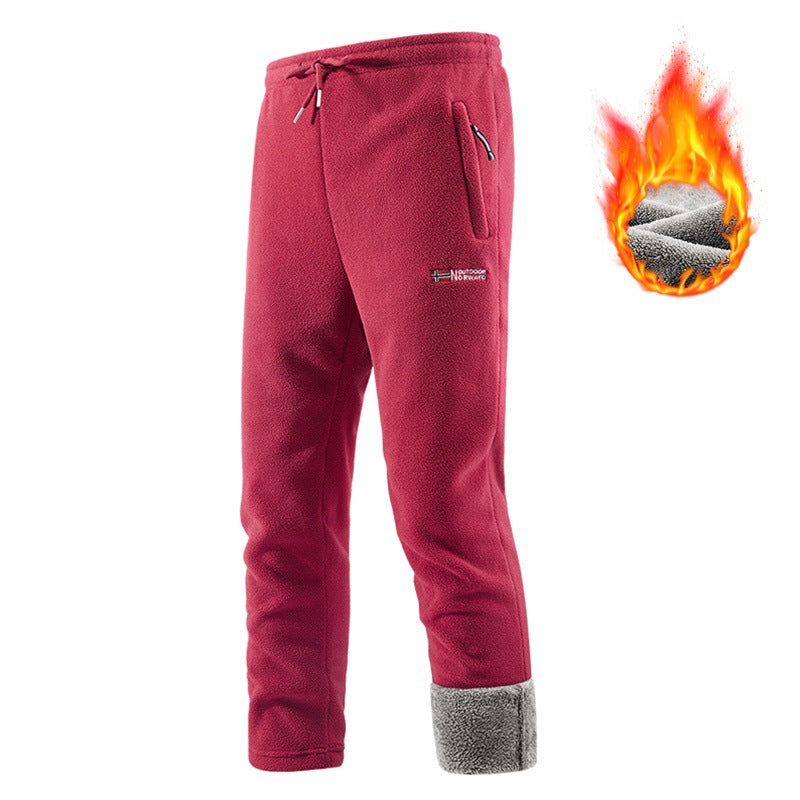 Herren Thermo-Fleece-Jogginghose mit Sherpa‑Bündchen, Kordelzug & Reißverschlusstaschen Shop Nory