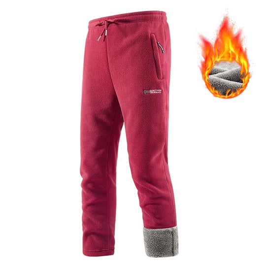 Herren Thermo-Fleece-Jogginghose mit Sherpa‑Bündchen, Kordelzug & Reißverschlusstaschen Shop Nory