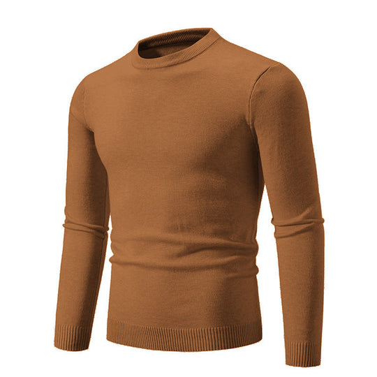 Herren eleganter Rundhals-Pullover aus feiner Baumwolle