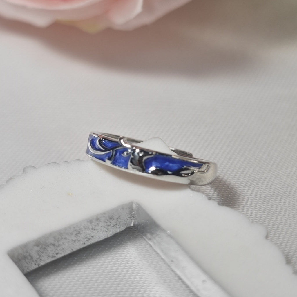 Damen Ring mit kunstvollem Design und elegantem blauen Akzent Shop Nory