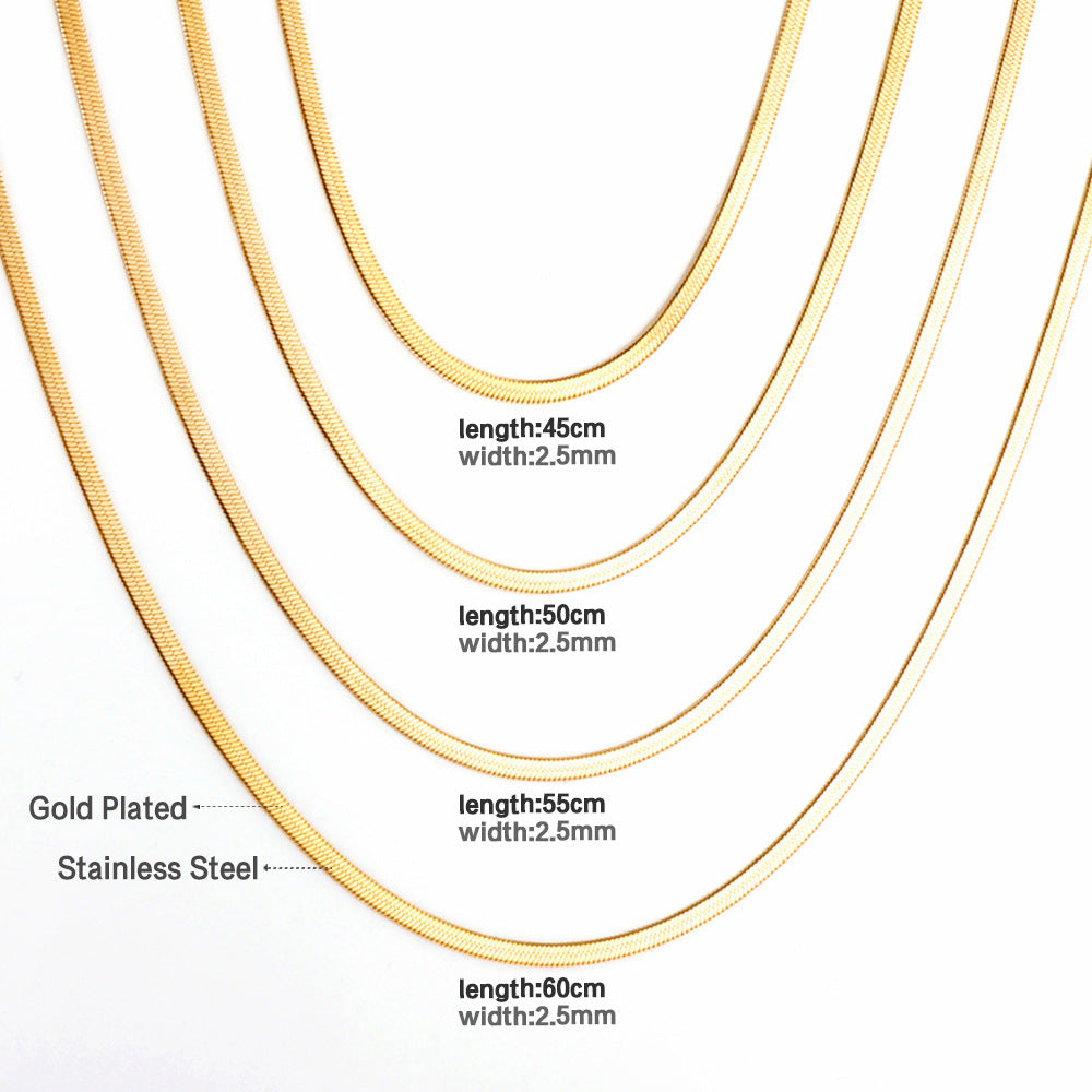 Damen Edelstahl-Halskette mit goldplattiertem Gliederdesign Shop Nory