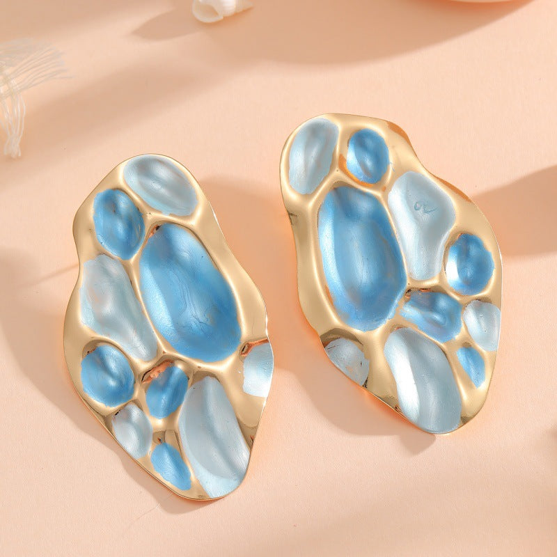 Damen Ohrclips mit kunstvollem, bunten Muscheldesign Shop Nory