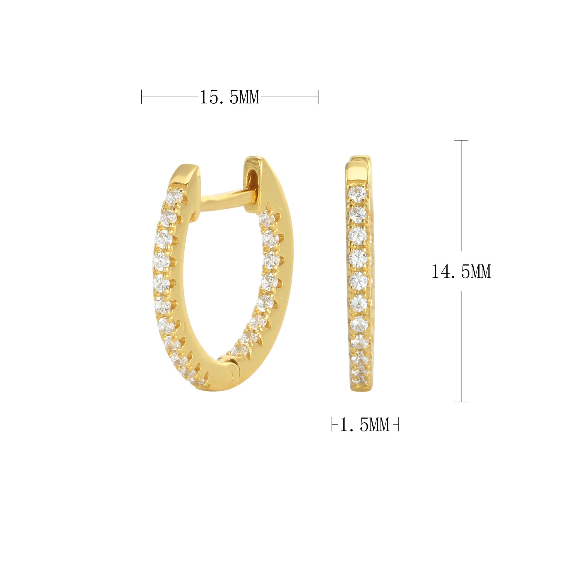 Damen Ohrhänger mit funkelndem Zirkonbesatz in eleganter Goldoptik Shop Nory