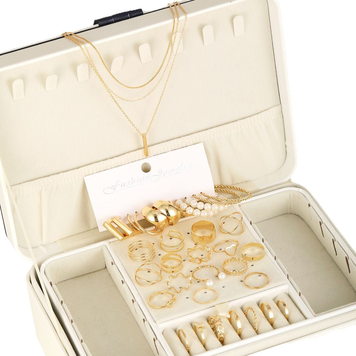Damen Schmuckset mit eleganten Ketten und kreativen Ringen Shop Nory