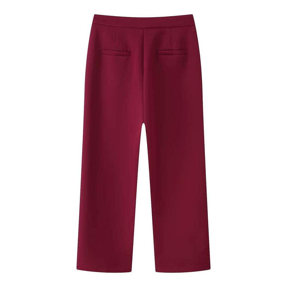 Damen Zweiteiliges Anzugset mit Federbesatz an Ärmeln und weiter Marlenehose Shop Nory