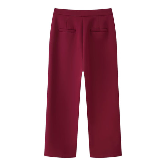 Damen Zweiteiliges Anzugset mit Federbesatz an Ärmeln und weiter Marlenehose Shop Nory