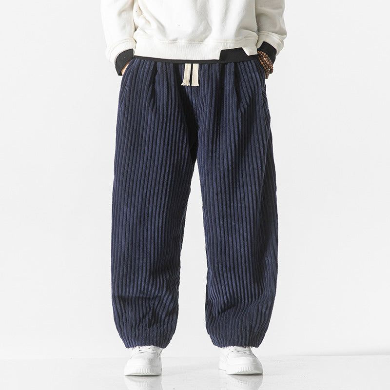Herren Weit geschnittene Cord-Ballonhose mit Tunnelzugbund und breitem Rippenrelief Shop Nory