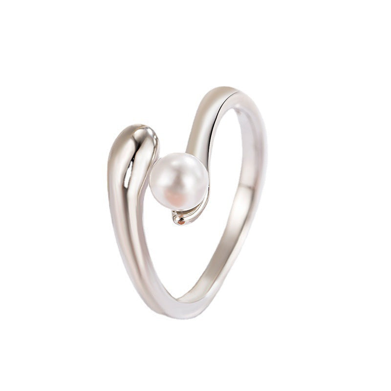 Damen eleganter Perlenring mit modernem Design Shop Nory