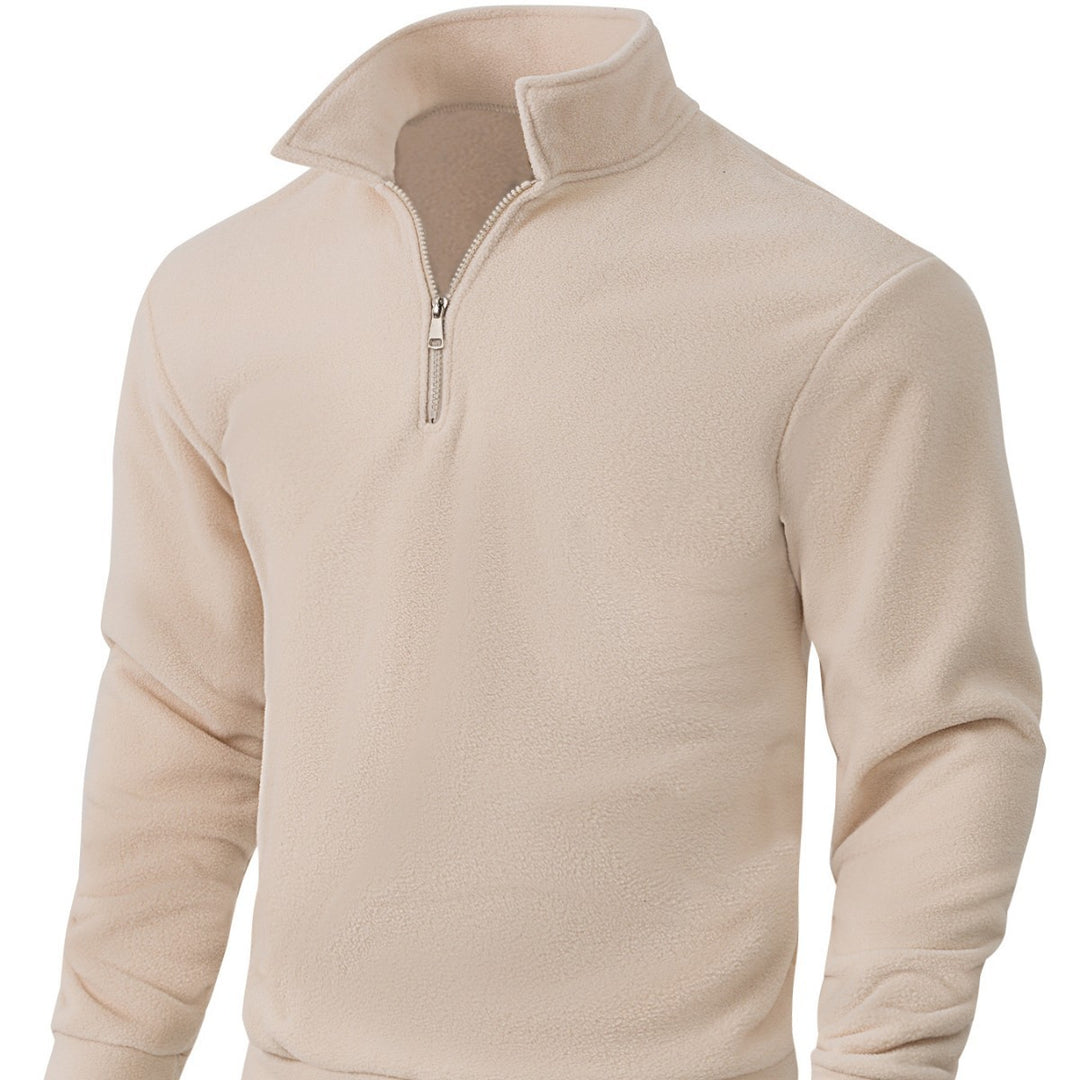 Herren Fleece-Halbzip-Pullover mit Stehkragen, weichem Teddy-Fleece und elastischen Bündchen Shop Nory